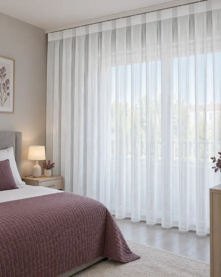 Tulle Serisi Parıltılı Sade Beyaz Tül Perde BNT-3024