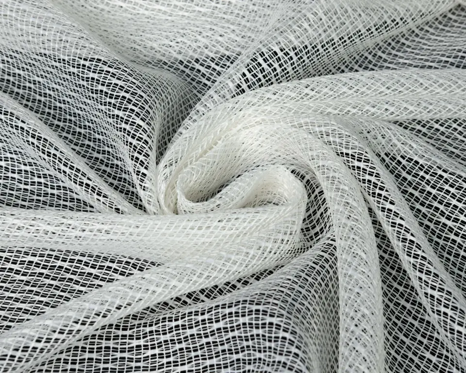 Tulle Serisi Dokulu Sade Beyaz Tül Perde BNT-3025