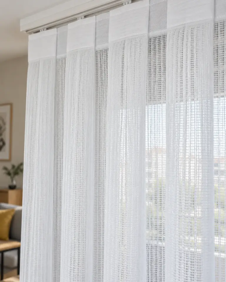 Tulle Serisi Dokulu Sade Beyaz Tül Perde BNT-3028