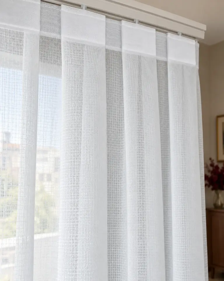 Tulle Serisi Dokulu Sade Beyaz Tül Perde BNT-3029
