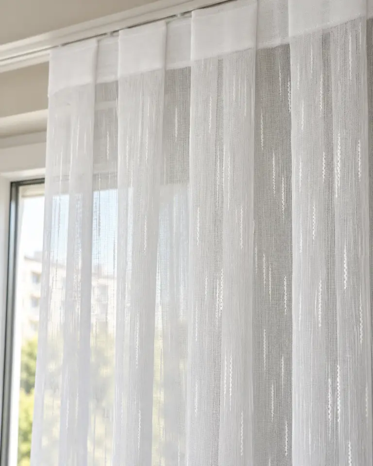 Tulle Serisi Modern Beyaz Tül Perde BNT-3031