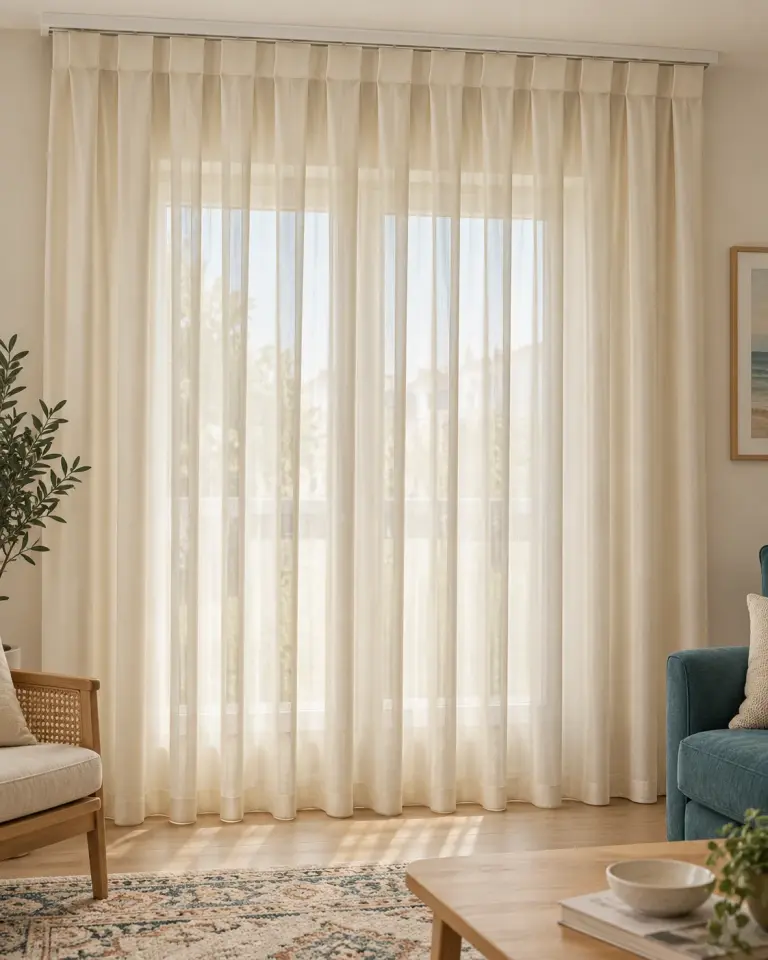 Tulle Serisi Parlak Sade Bej Renk Tül Perde BNT-3033