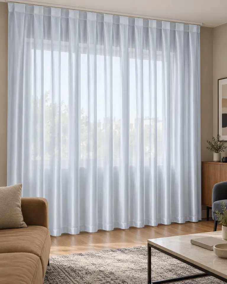 Tulle Serisi Parlak Sade Gri Renk Tül Perde BNT-3034