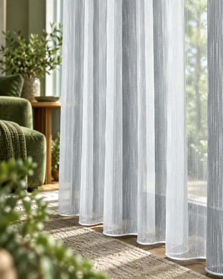 Tulle Serisi Modern Beyaz Tül Perde BNT-3037