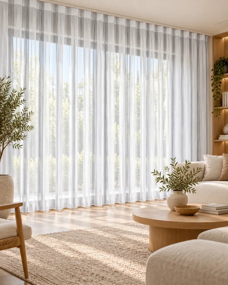 Tulle Serisi Modern Beyaz Tül Perde BNT-3037