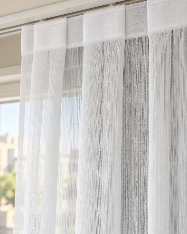 Tulle Serisi Dokulu Sade Beyaz Tül Perde BNT-3039