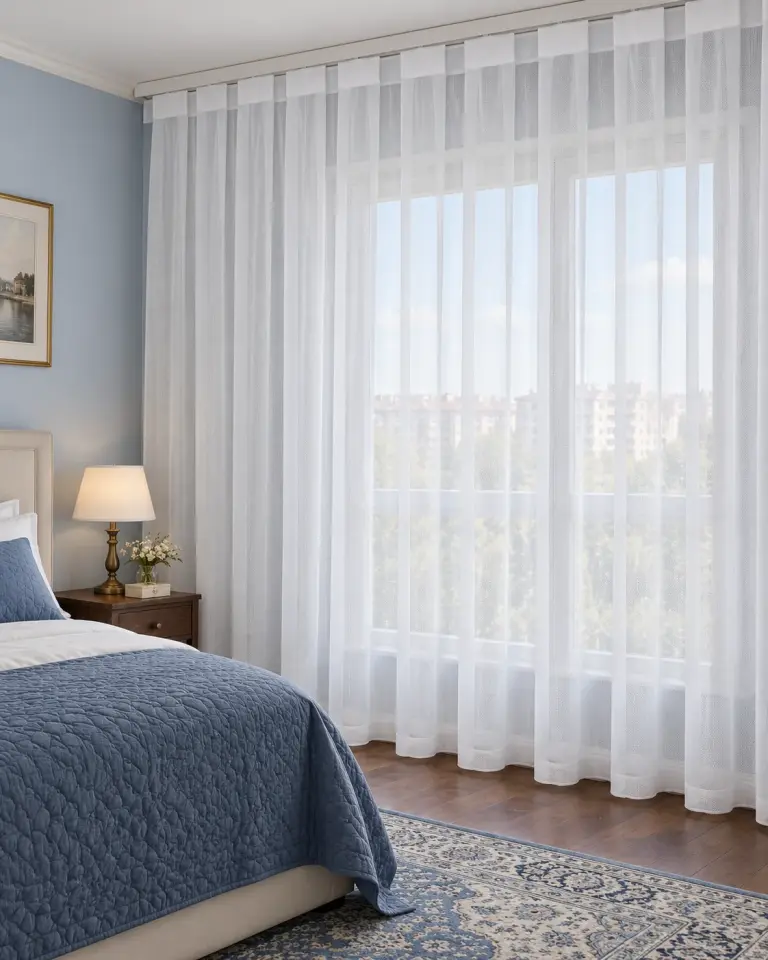Tulle Serisi Düz Sade Beyaz Tül Perde BNT-3040