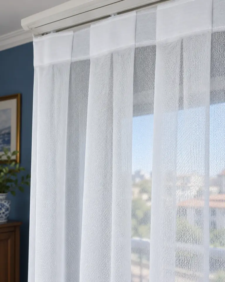 Tulle Serisi Düz Sade Beyaz Tül Perde BNT-3040