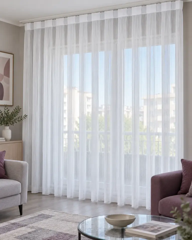 Tulle Serisi Düz Sade Beyaz Tül Perde BNT-3042