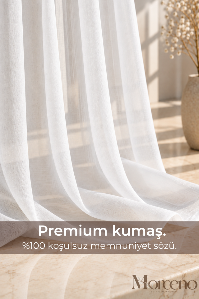 Aura Premium Soft Mikrofiber Tül Perde - 1 Yıl Garantili